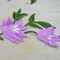 2 Pieces Lavender Lily Flower Appliques Embroidered with Green Vines & Iron-On Backing for DIY Crafts & Clothing